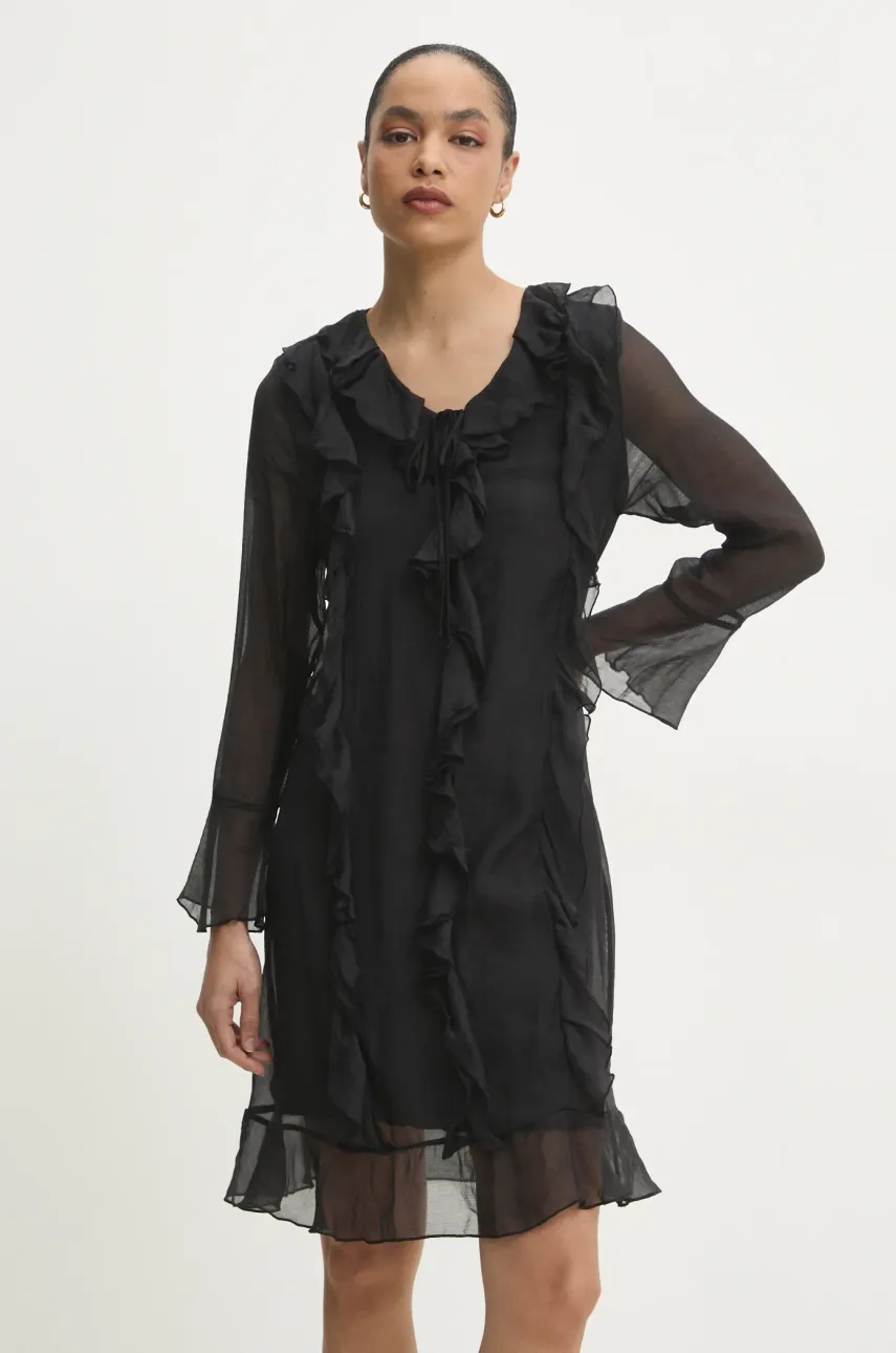 Answear Lab rochie culoarea negru, mini, dreaptă