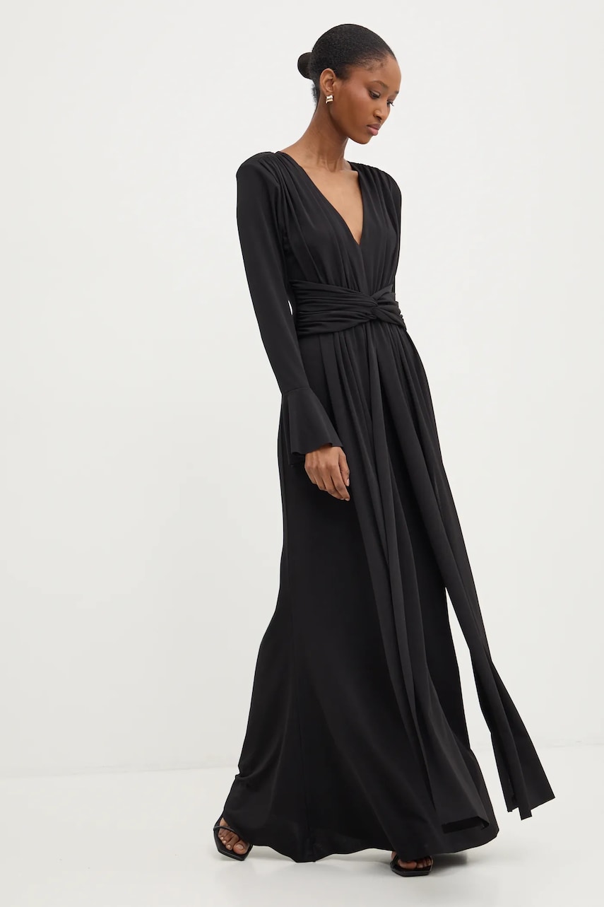 Платье Answear Lab цвет чёрный maxi расклешённая Платье Answear Lab цвет чёрный maxi расклешённая