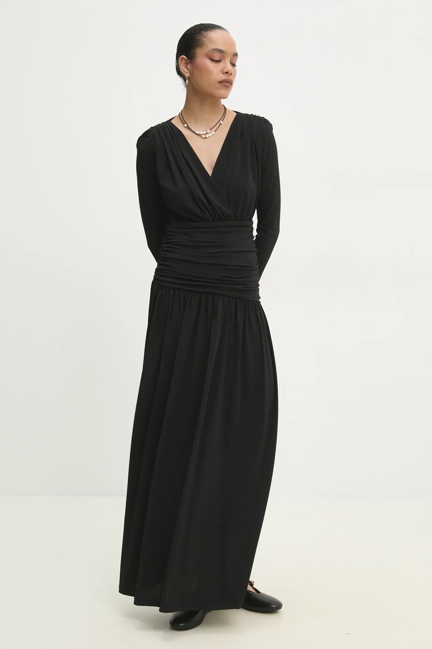 Answear Lab rochie culoarea negru, maxi, evazată