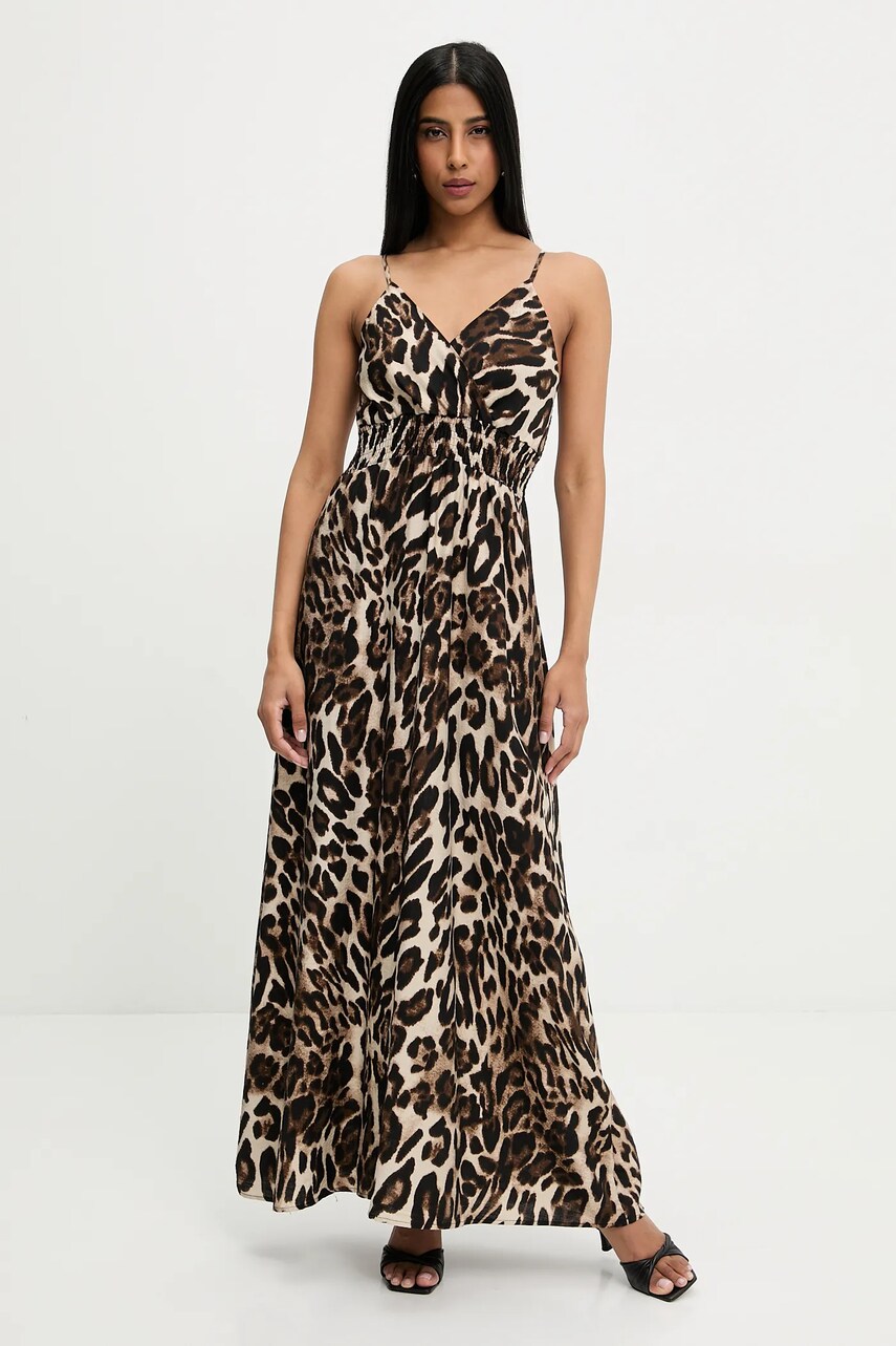 Answear Lab rochie culoarea maro, maxi, evazati