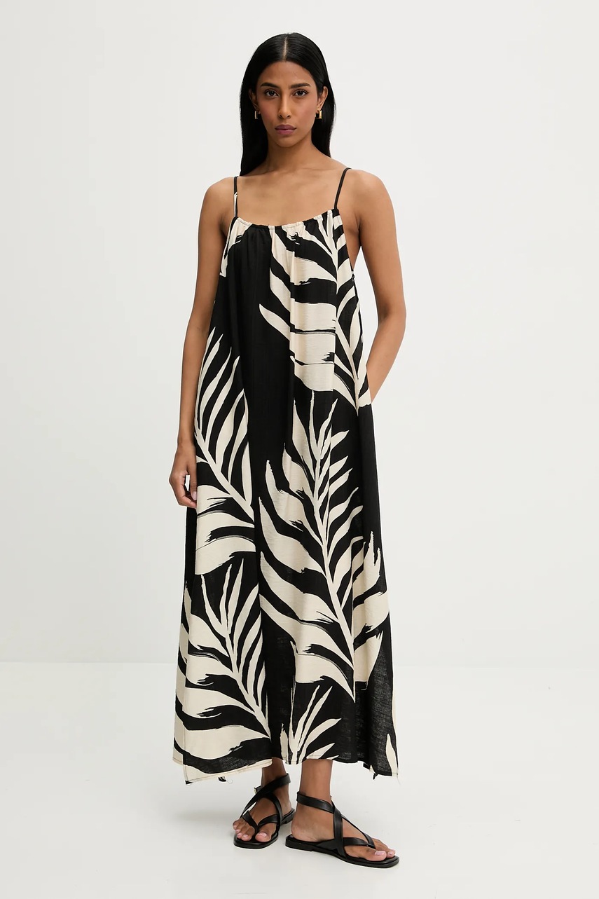 Платье Answear.LAB цвет чёрный maxi расклешённая