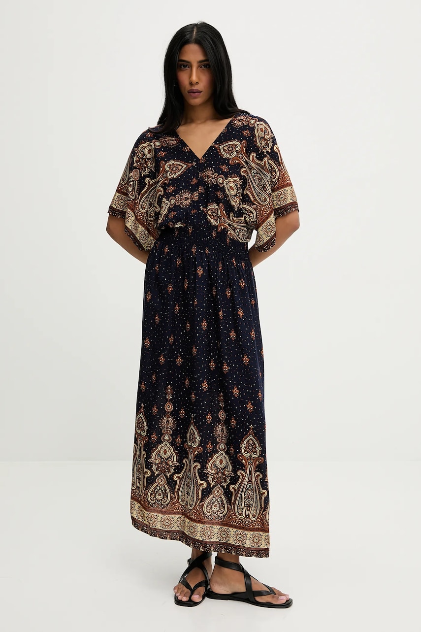 Answear Lab rochie culoarea bleumarin, maxi, evazată