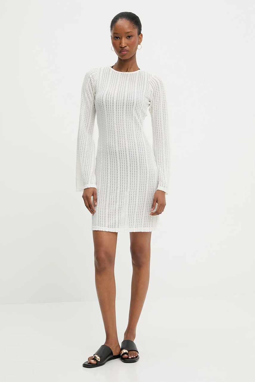 Answear Lab rochie de plajă culoarea bej, mini, mulată