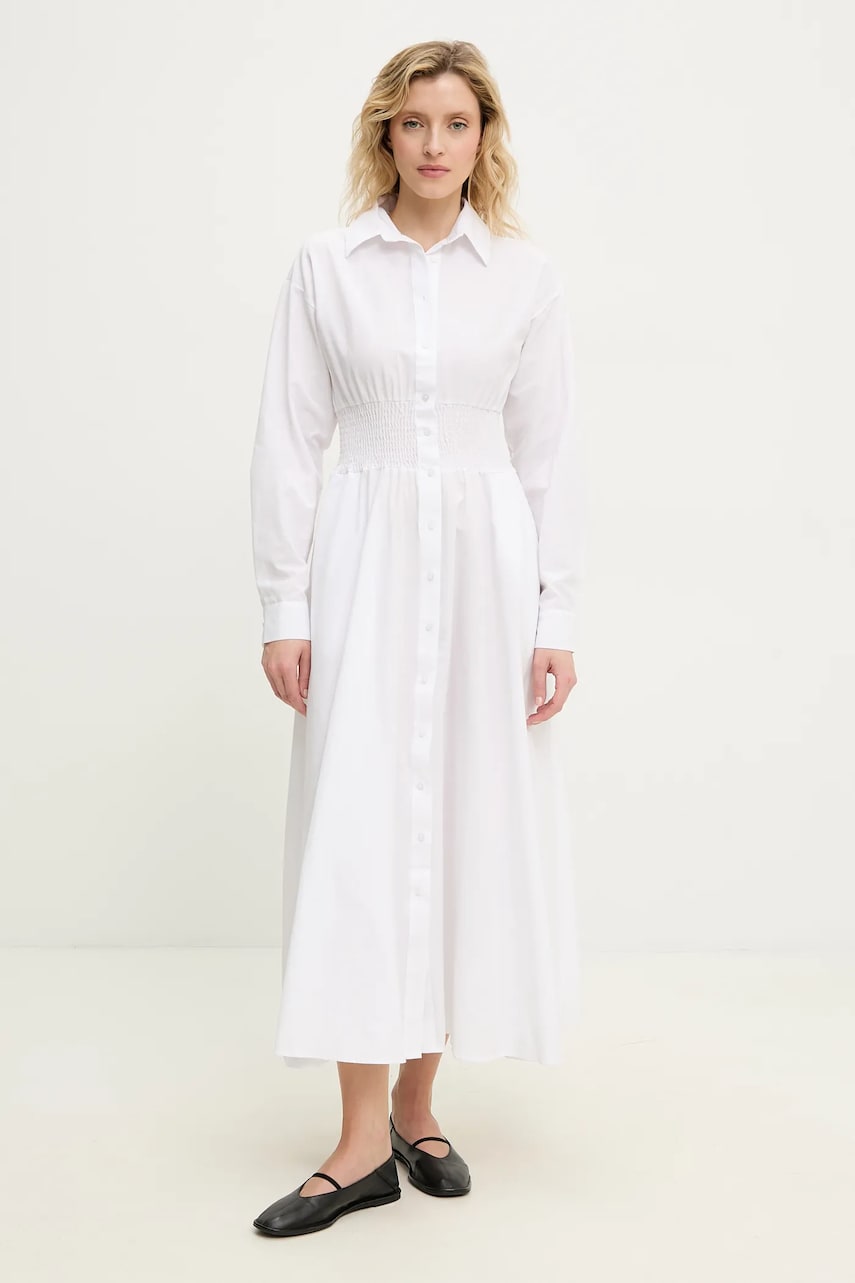 Answear Lab rochie culoarea alb, maxi, evazată