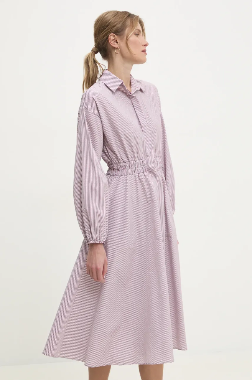 Answear Lab rochie culoarea bordo, midi, evazată