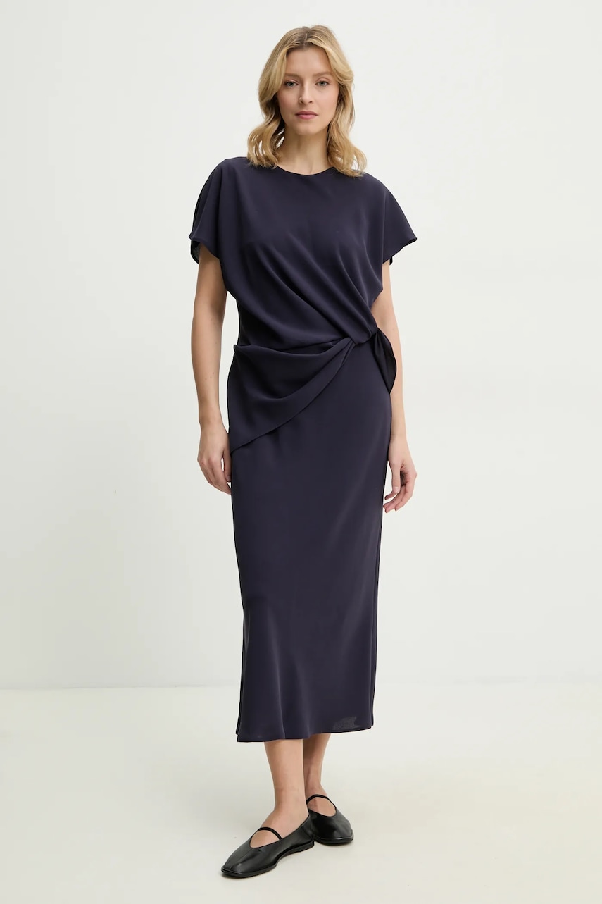 Answear Lab rochie culoarea albastru marin, maxi, drept