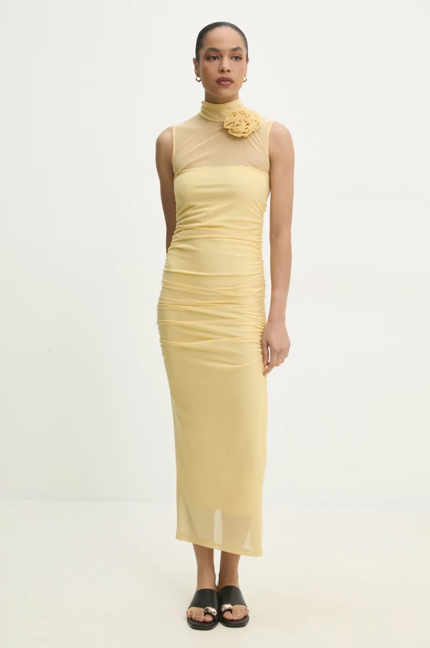 Answear Lab rochie culoarea galben, maxi, mulată