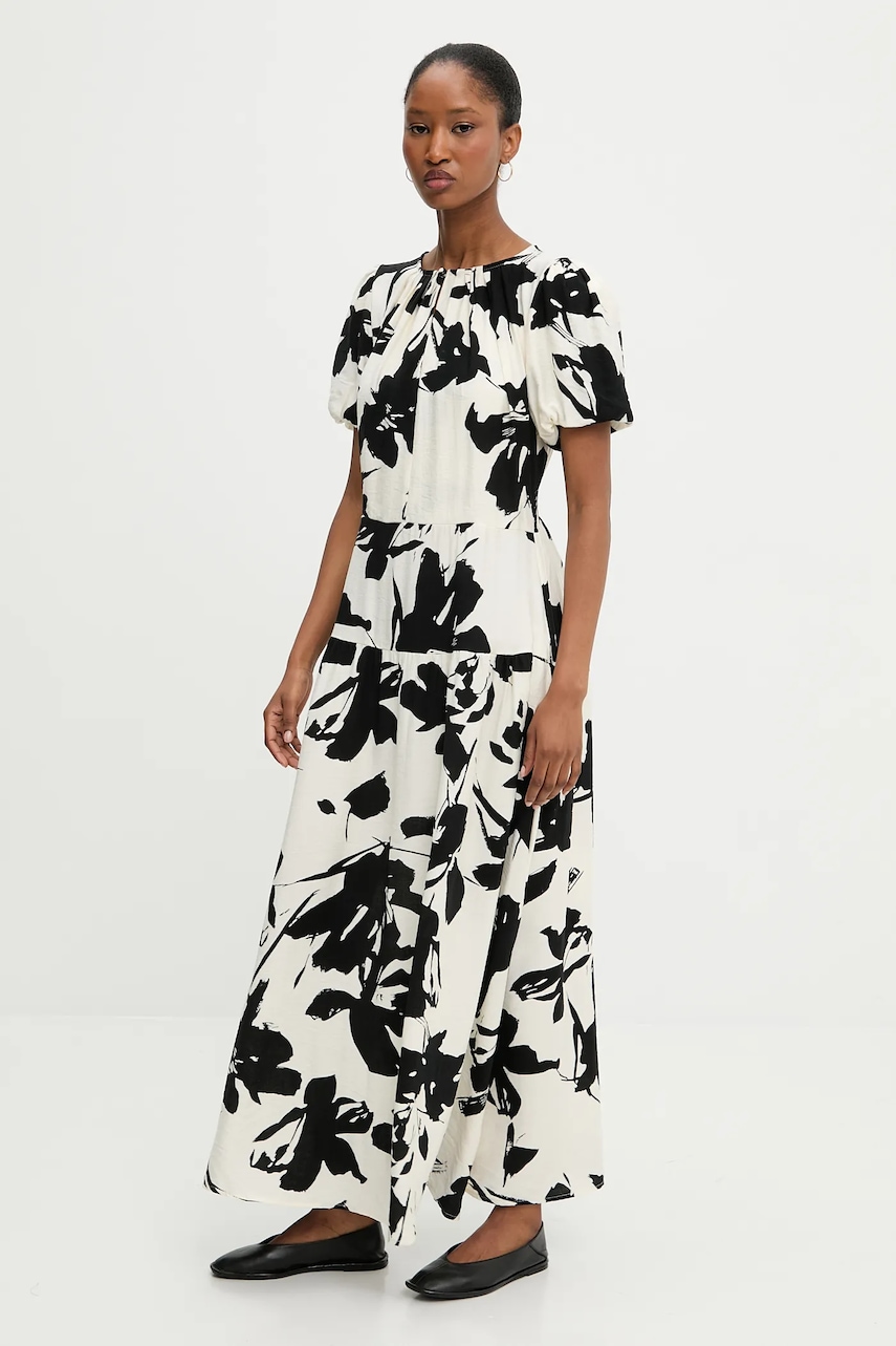 Answear Lab rochie din in culoarea negru, maxi, evazată