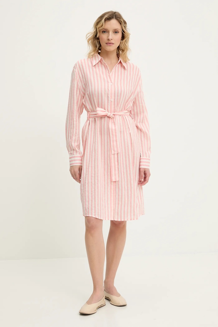 Платье с примесью шелка Answear.LAB цвет розовый mini прямая