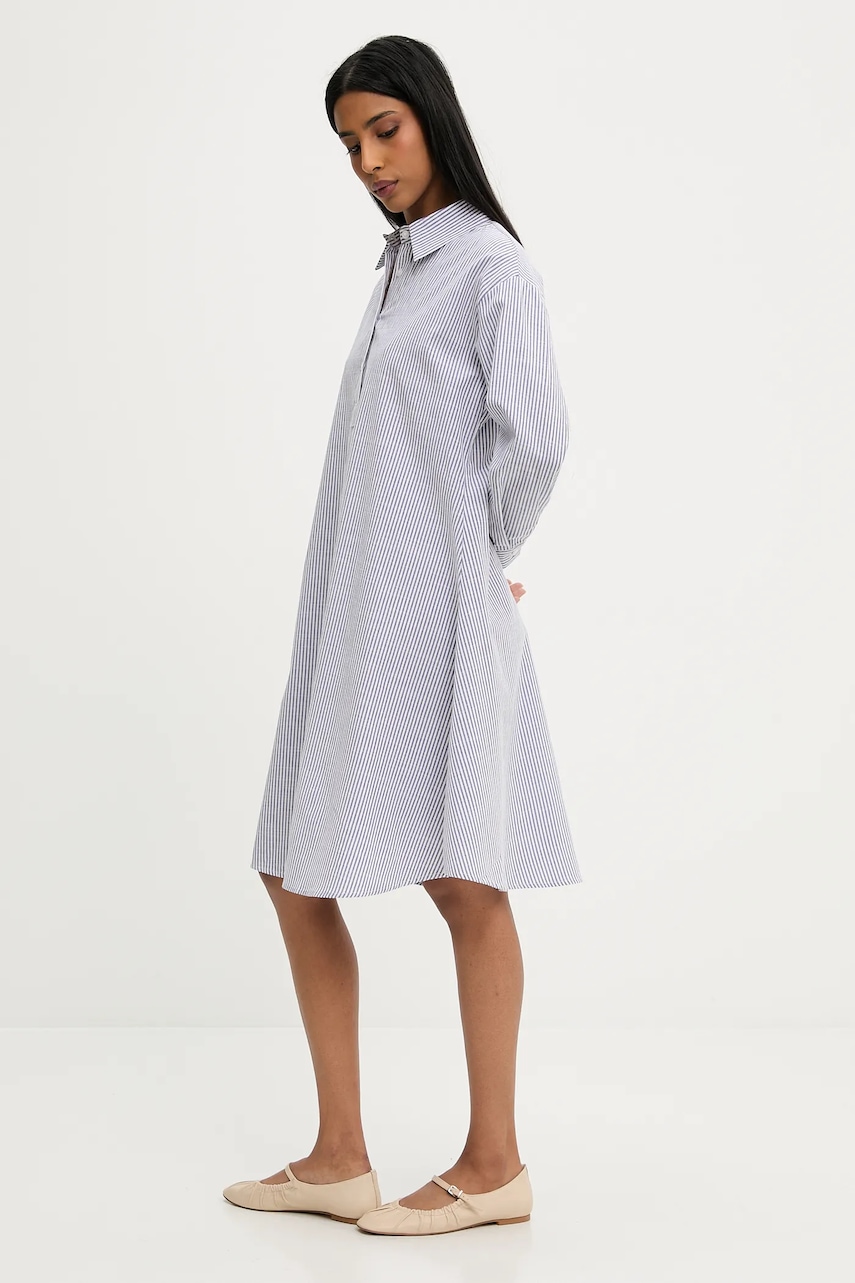 Льняное платье Answear.LAB цвет синий mini oversize Льняное платье Answear.LAB цвет синий mini oversize