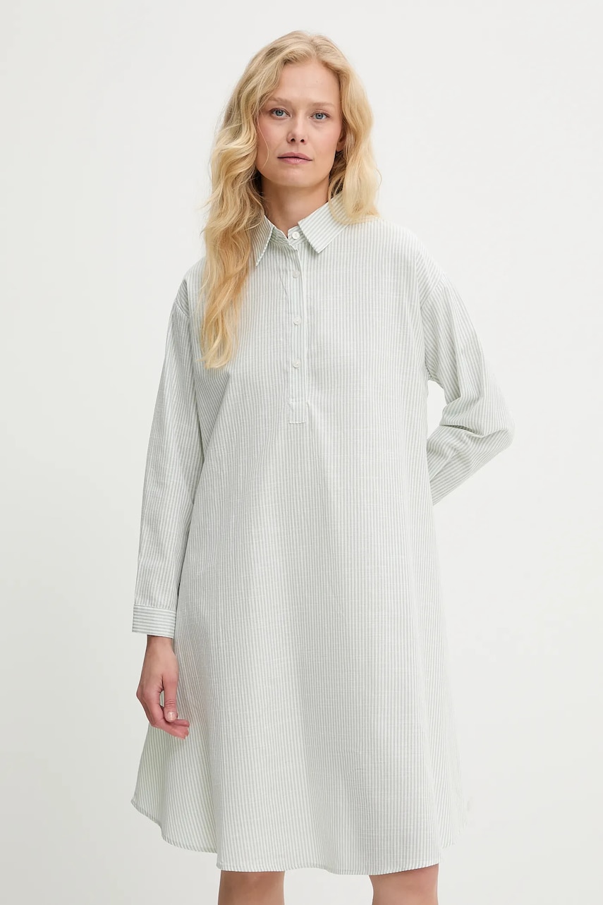 Answear Lab rochie din in culoarea verde, mini, oversize