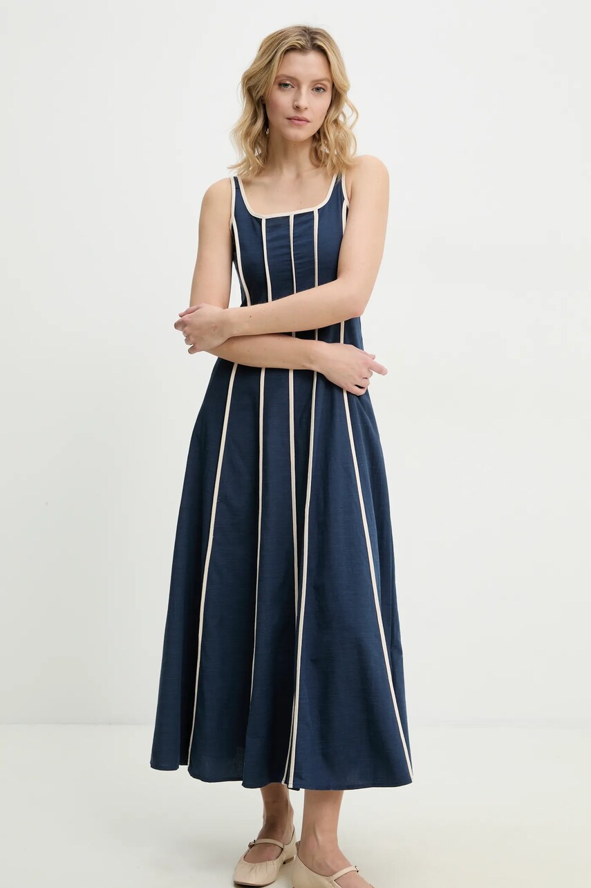Answear Lab rochie culoarea albastru marin, maxi, evazati