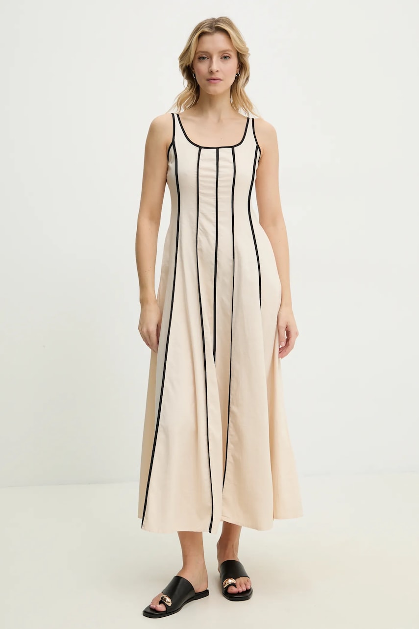Answear Lab rochie culoarea bej, maxi, evazati