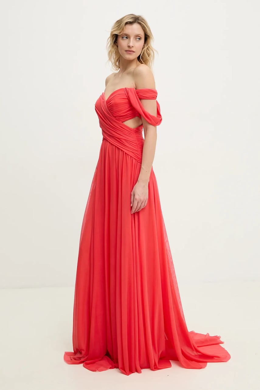 Answear Lab rochie culoarea rosu, maxi, evazati