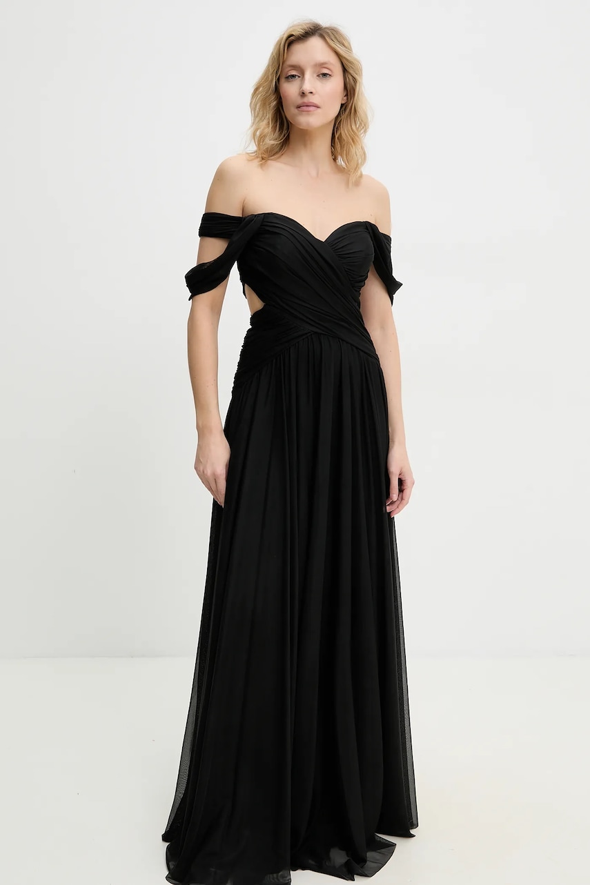 Платье Answear Lab цвет чёрный maxi расклешённая Платье Answear Lab цвет чёрный maxi расклешённая