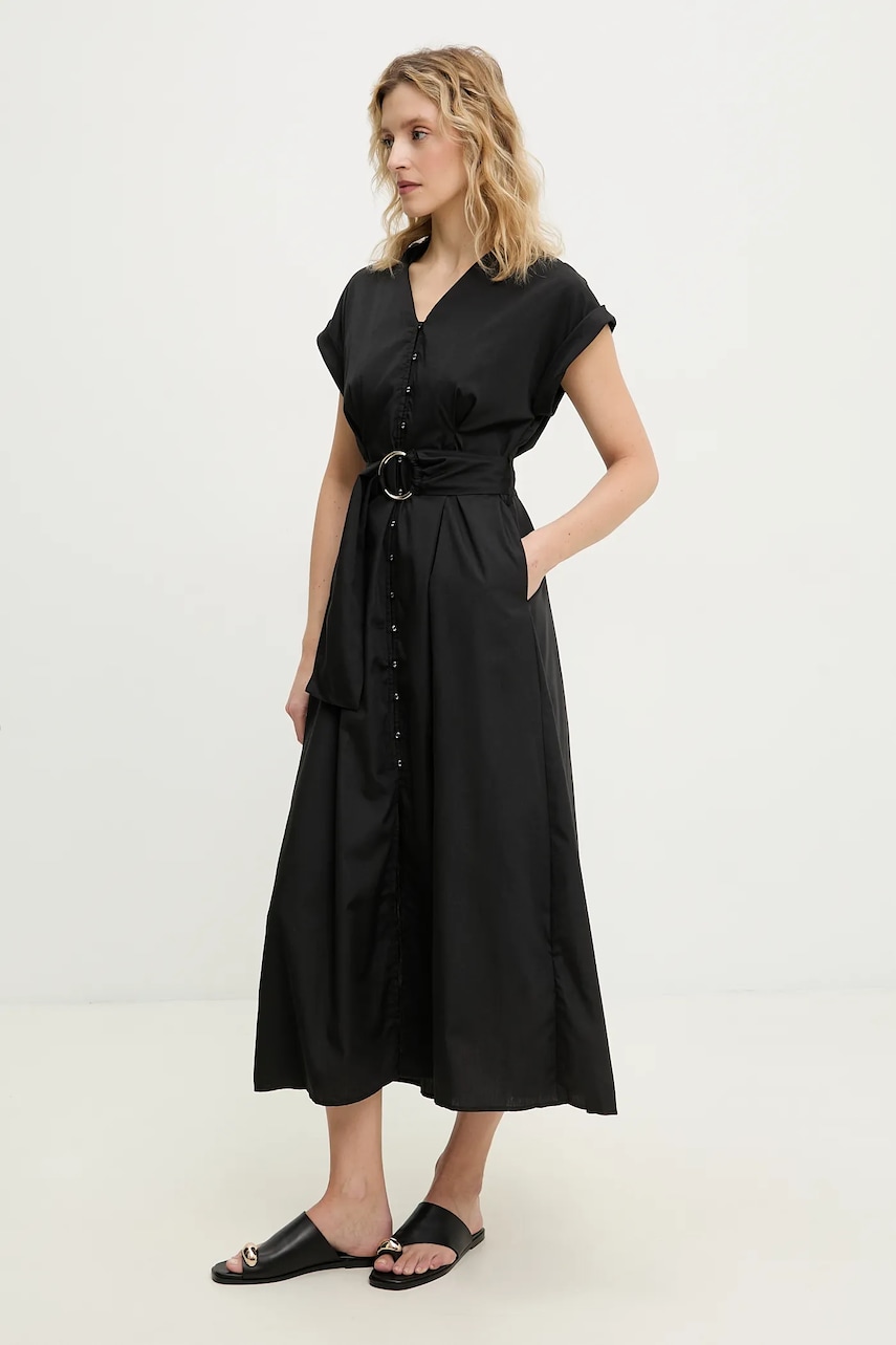 Answear Lab rochie culoarea negru, midi, evazati