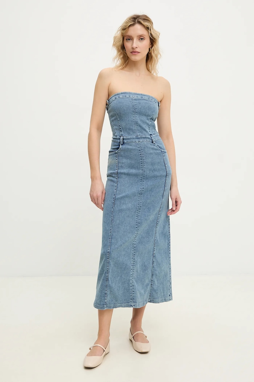 Answear Lab rochie din denim midi, mulată