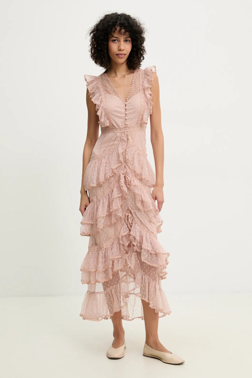 Answear Lab rochie culoarea roz, maxi, evazati