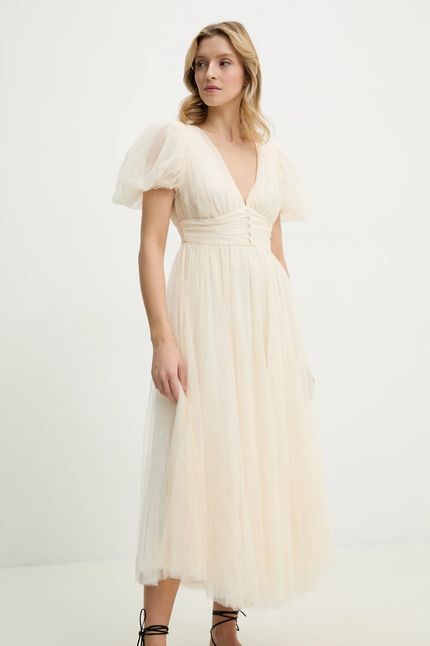 Answear Lab rochie culoarea bej, maxi, evazati