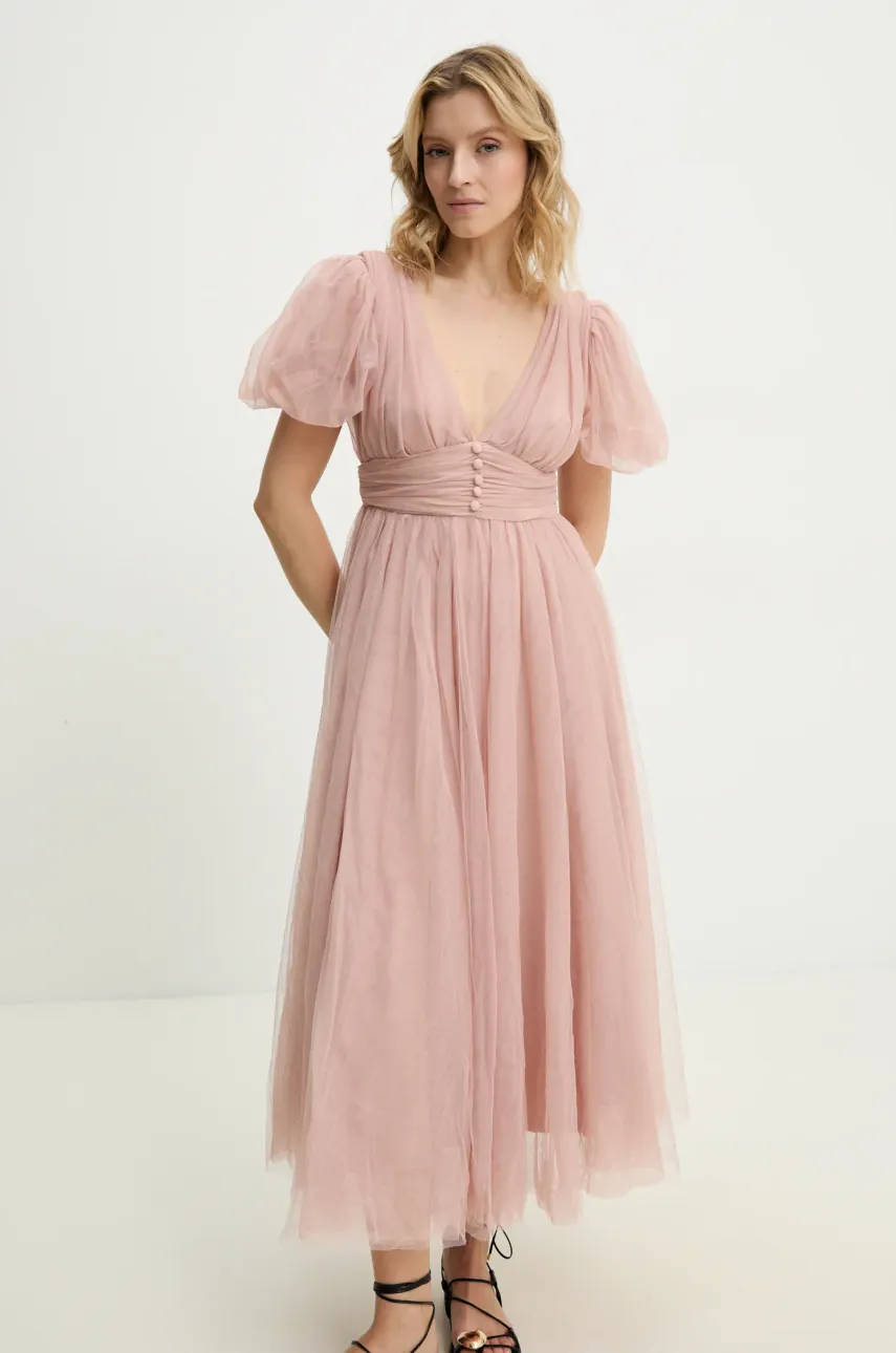 Answear Lab rochie culoarea bej, maxi, evazati