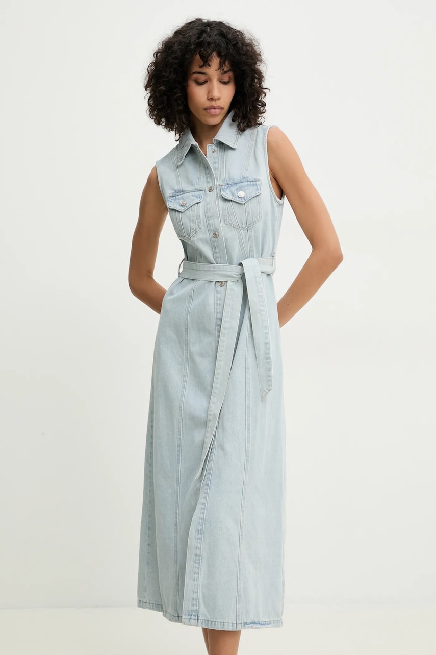 Answear Lab rochie jeans maxi, drept