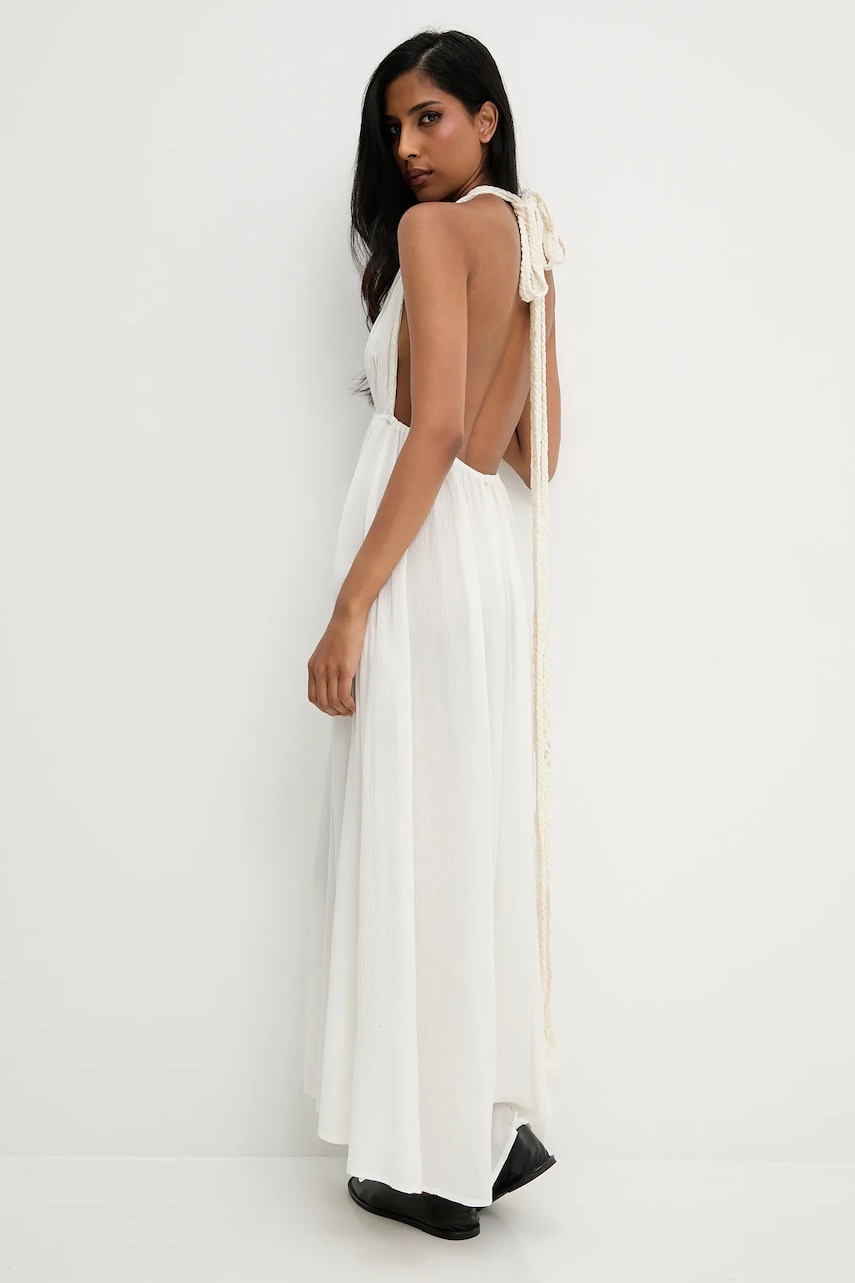 Answear.LAB rochie culoarea alb, maxi, evazati