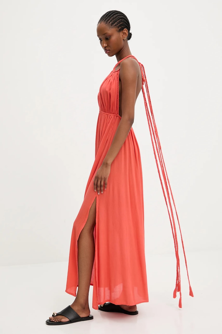Answear.LAB rochie culoarea portocaliu, maxi, evazati