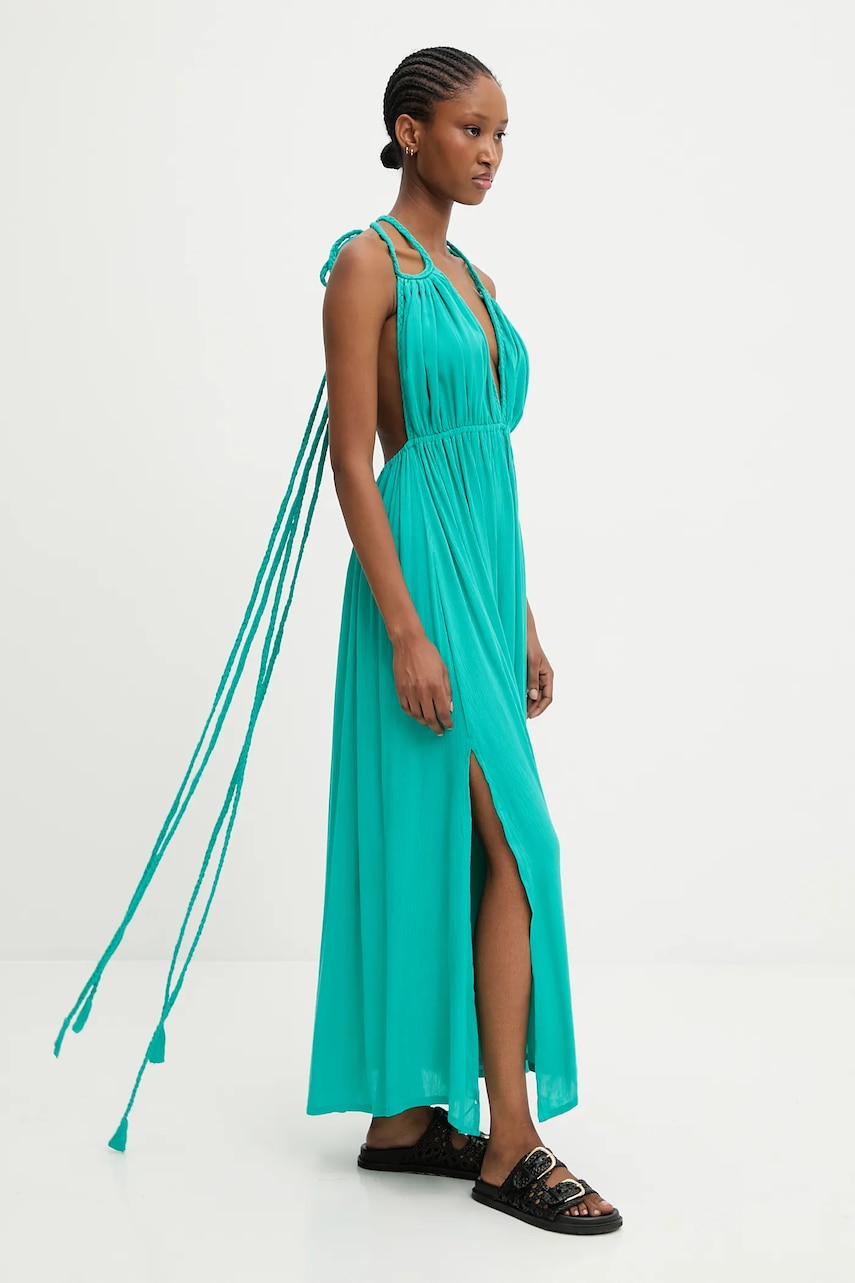 Answear.LAB rochie culoarea verde, maxi, evazati