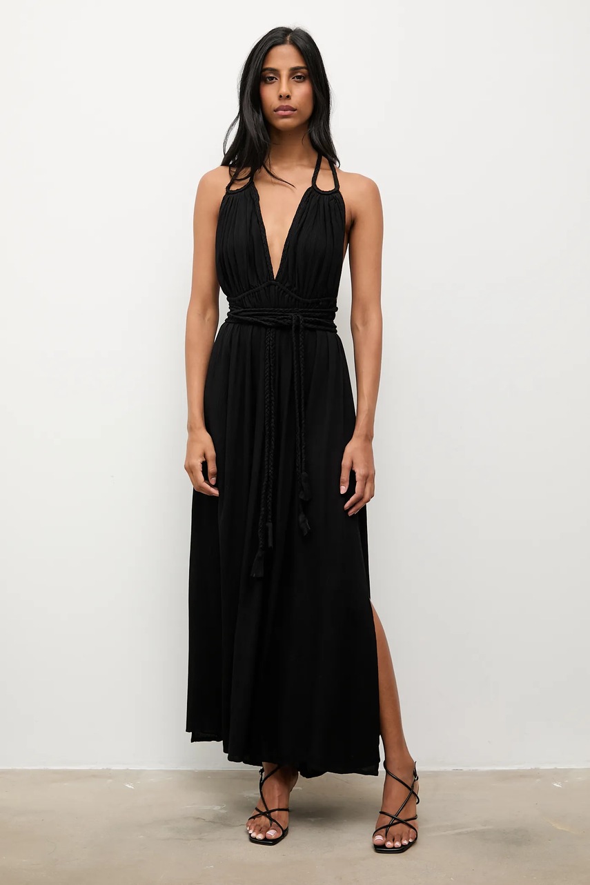 Платье Answear.LAB цвет чёрный maxi расклешённая