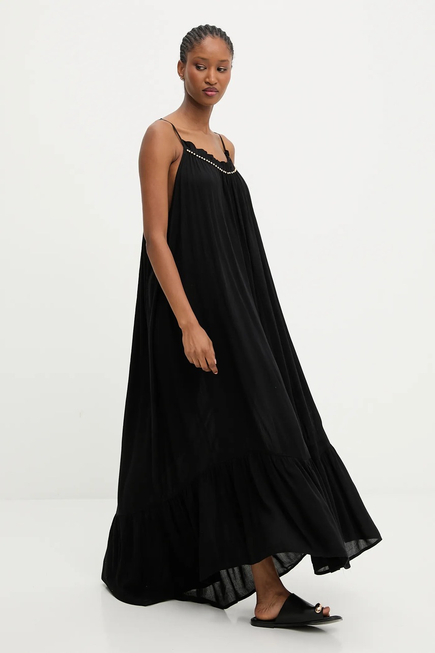 Answear.LAB rochie culoarea negru, maxi, drept