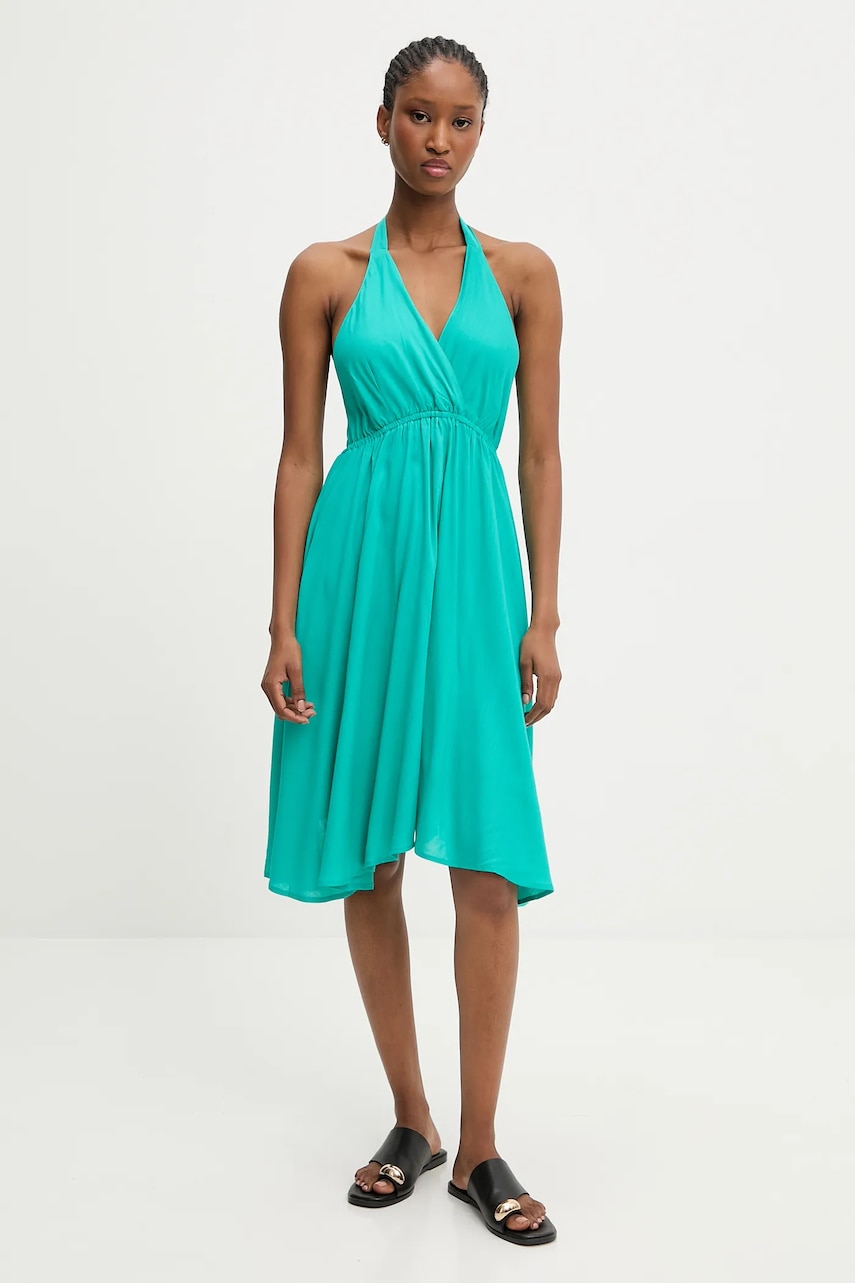 Answear.LAB rochie culoarea verde, mini, evazati