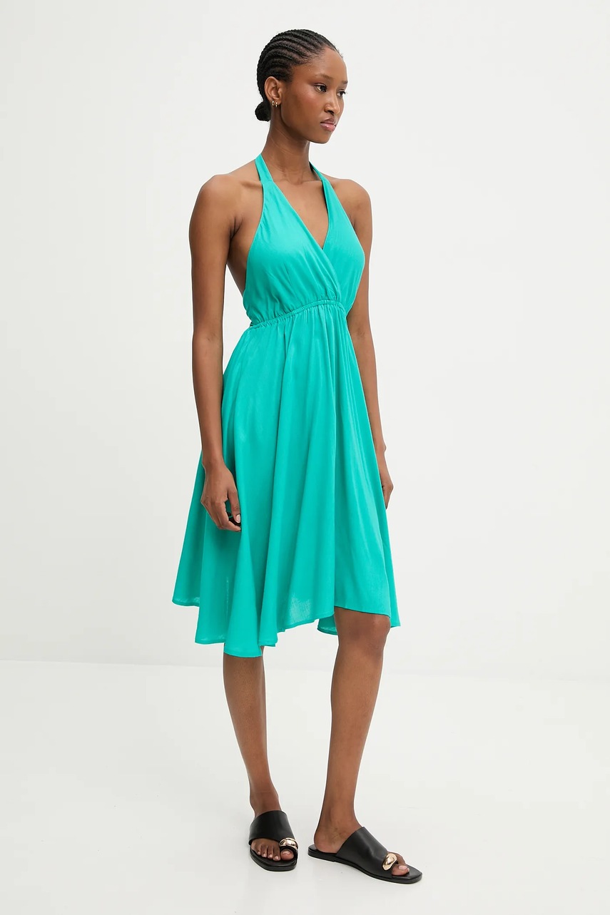 Платье Answear.LAB цвет зелёный mini расклешённая