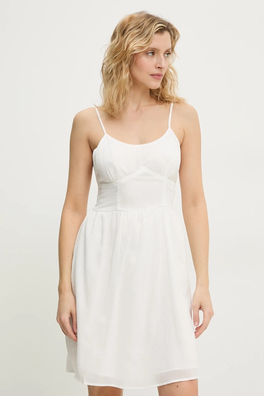 Answear Lab rochie din bumbac culoarea alb, mini, evazati