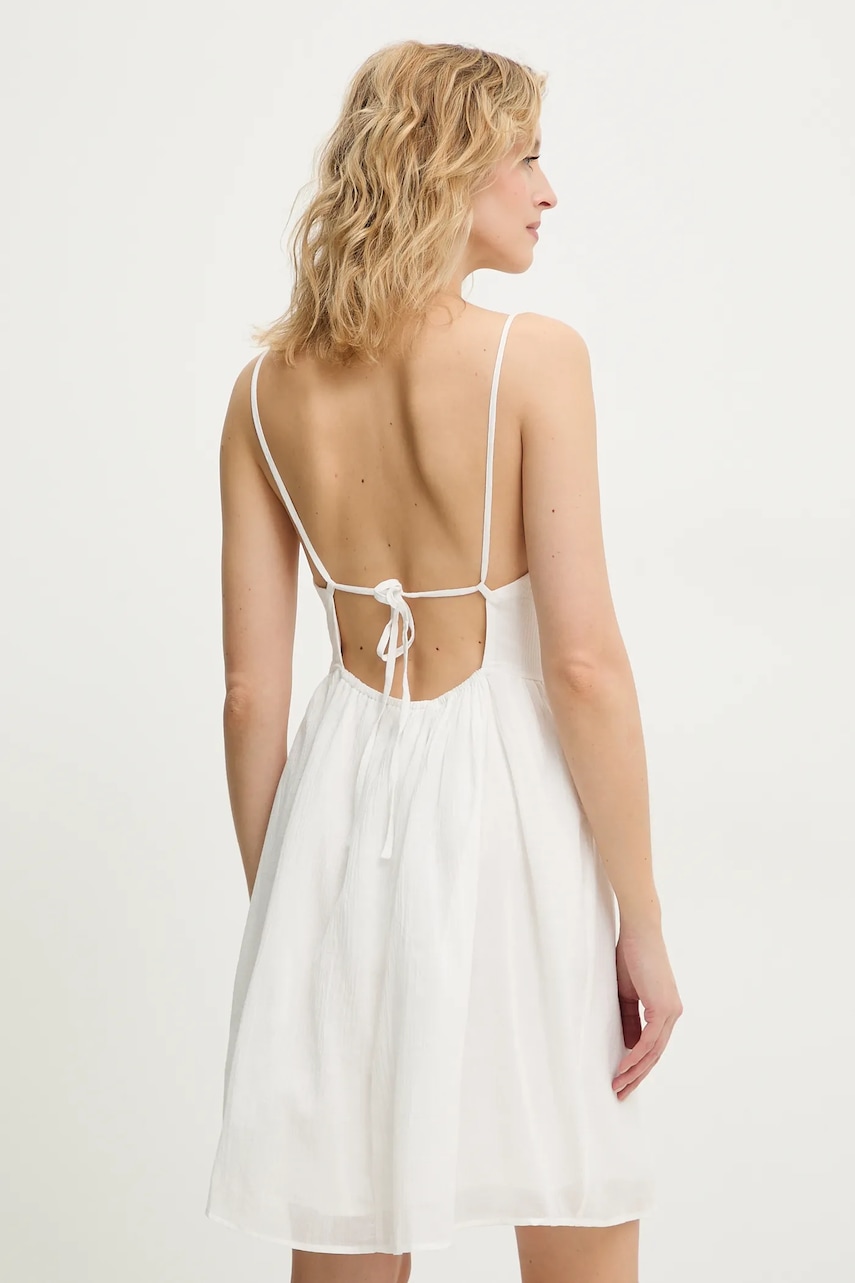 Answear Lab rochie din bumbac culoarea alb, mini, evazată