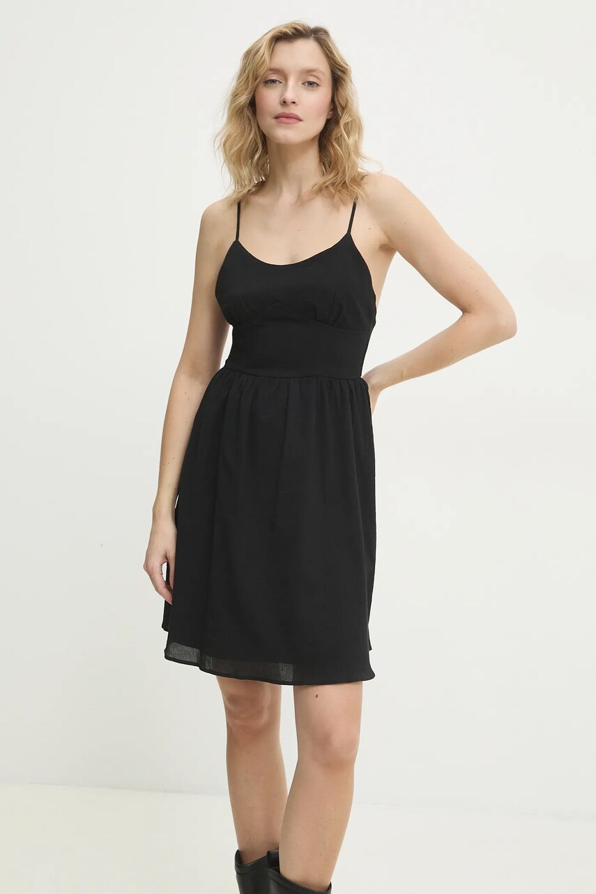 Answear Lab rochie din bumbac culoarea negru, mini, evazati