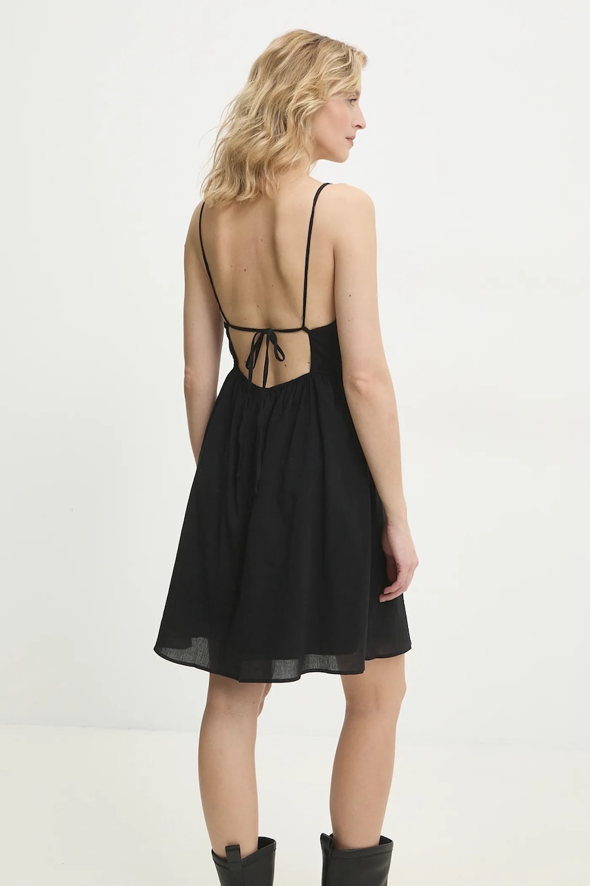 Answear Lab rochie din bumbac culoarea negru, mini, evazată