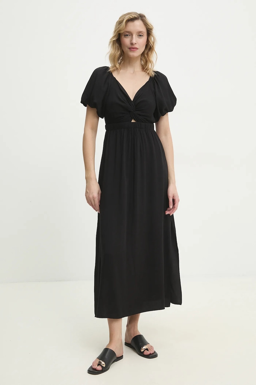 Answear Lab rochie culoarea negru, maxi, evazata