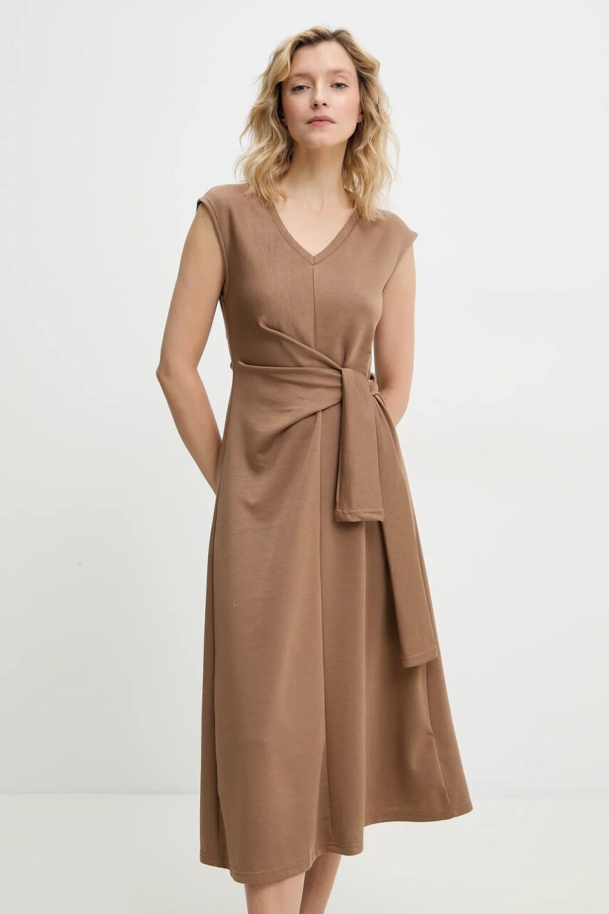 Answear Lab rochie culoarea maro, midi, evazati