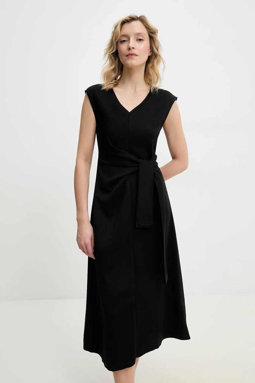 Answear Lab rochie culoarea negru, midi, evazati