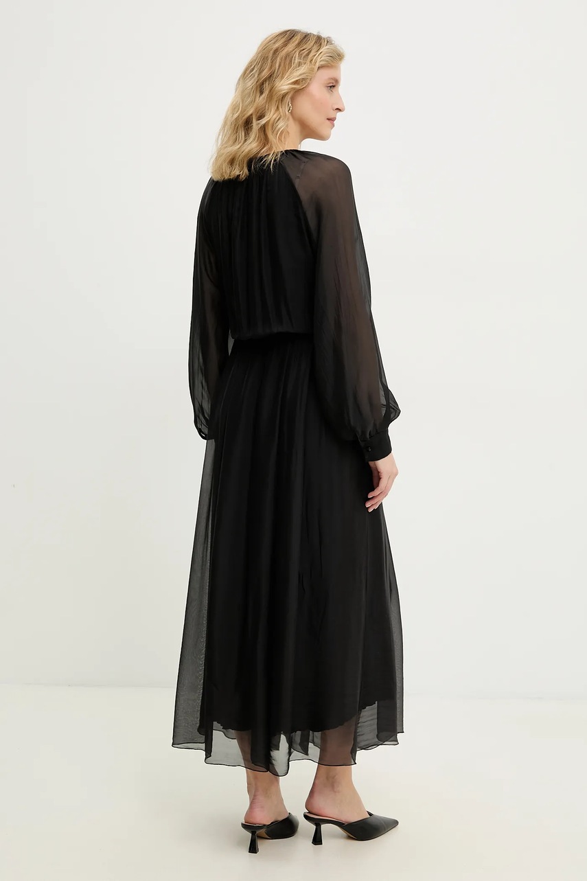 Сукня з шовком Answear.LAB колір чорний maxi пряма