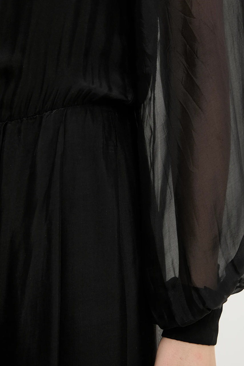 Сукня з шовком Answear.LAB колір чорний maxi пряма