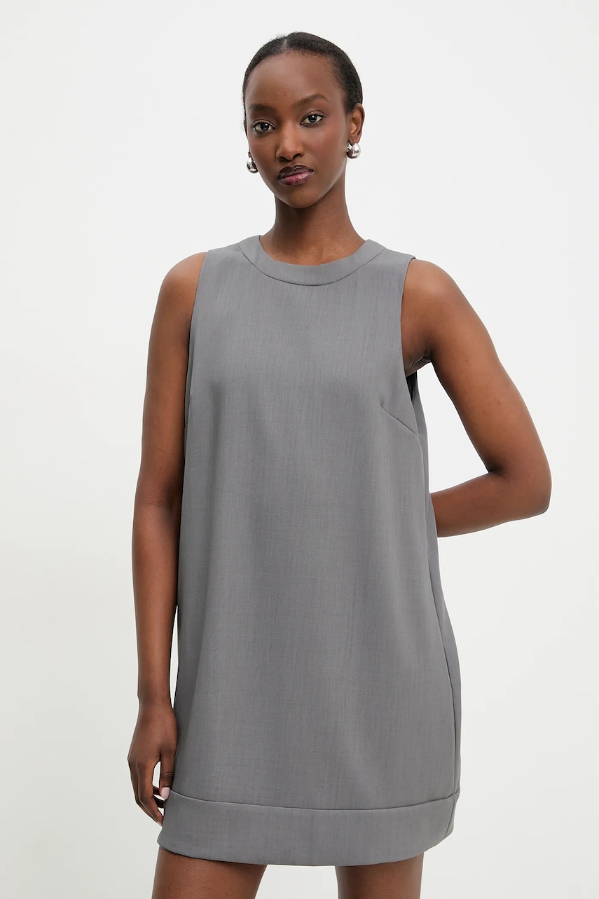 Answear Lab rochie culoarea gri, mini, evazată