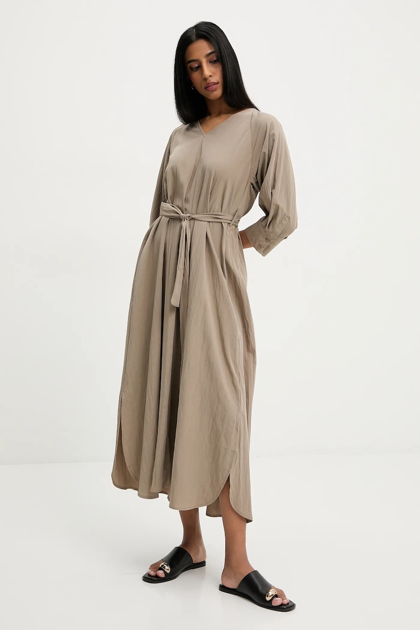 Answear Lab rochie culoarea bej, maxi, evazată