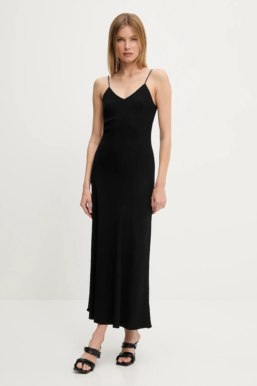 Answear Lab rochie culoarea negru, maxi, evazată