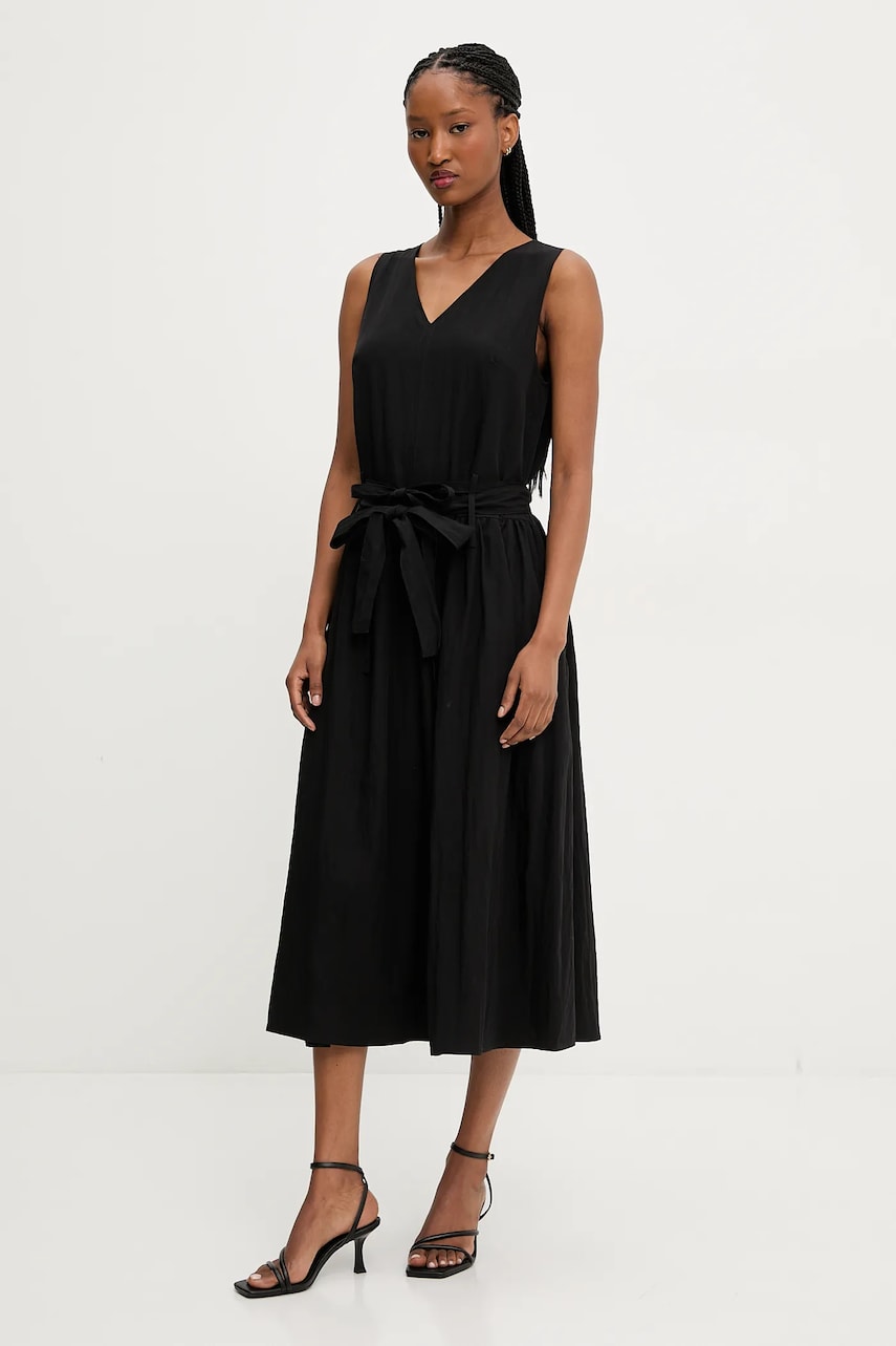 Answear Lab rochie culoarea negru, midi, evazati