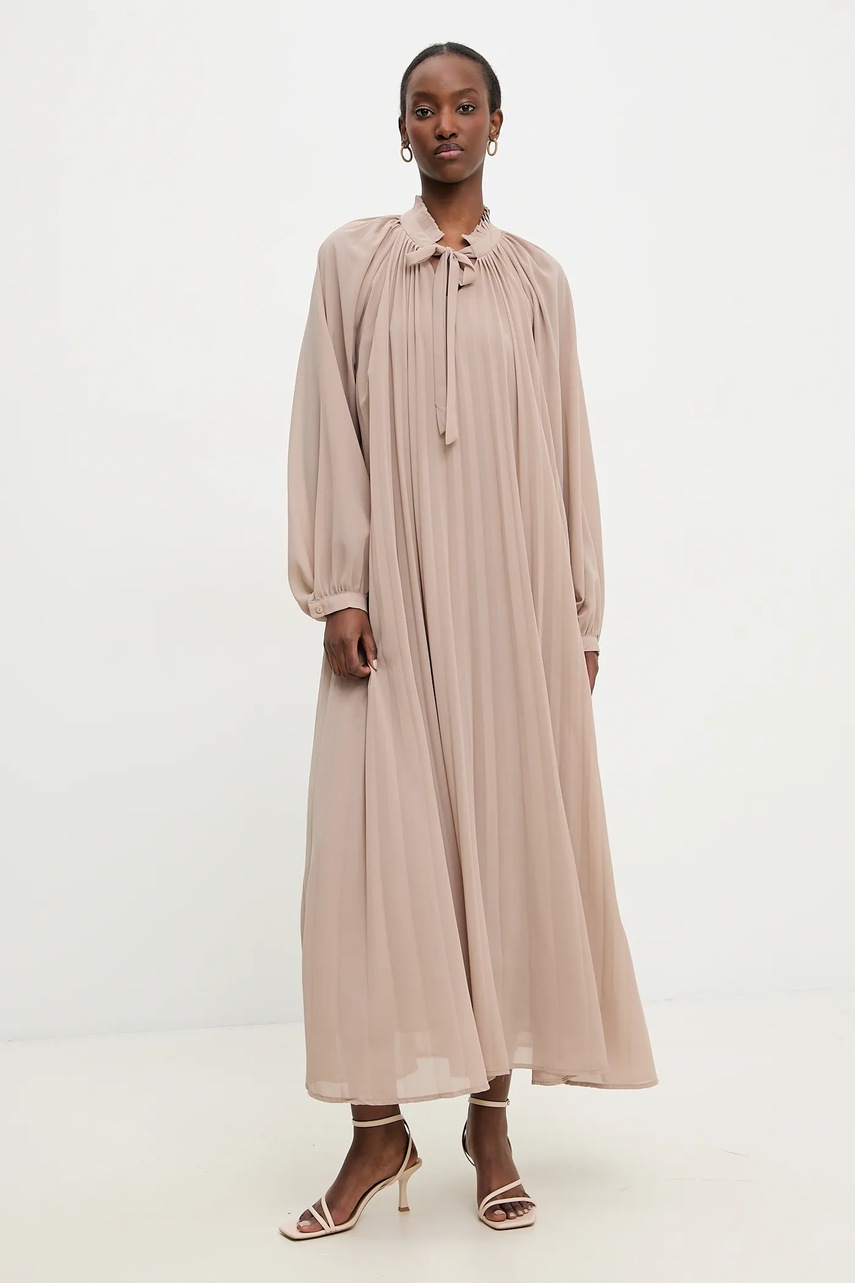 Answear Lab rochie culoarea bej, maxi, dreaptă