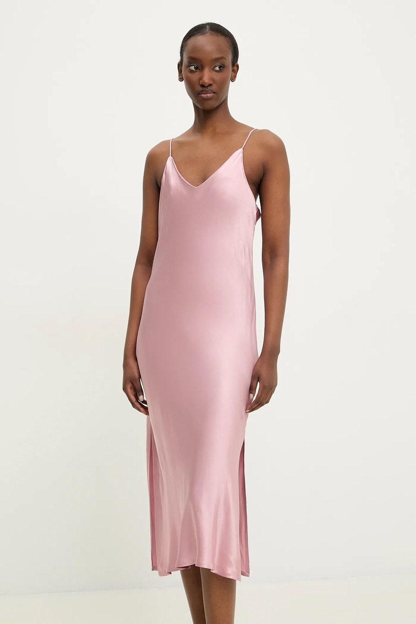 Answear Lab rochie culoarea roz, maxi, mulată