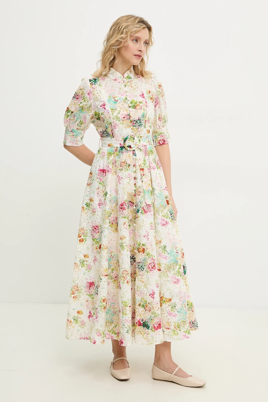Платье Answear Lab цвет зелёный maxi расклешённая Платье Answear Lab цвет зелёный maxi расклешённая
