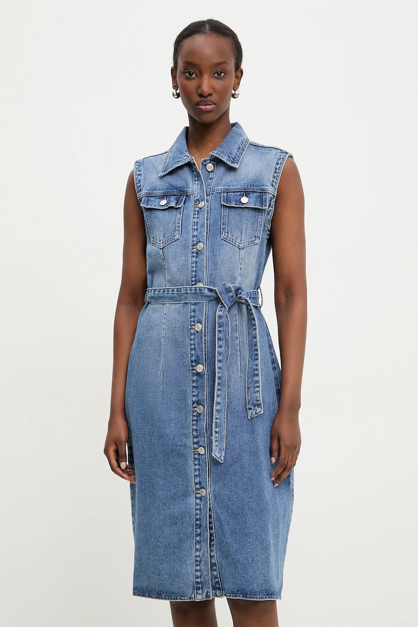 Answear Lab rochie din denim culoarea bleumarin, mini, dreaptă