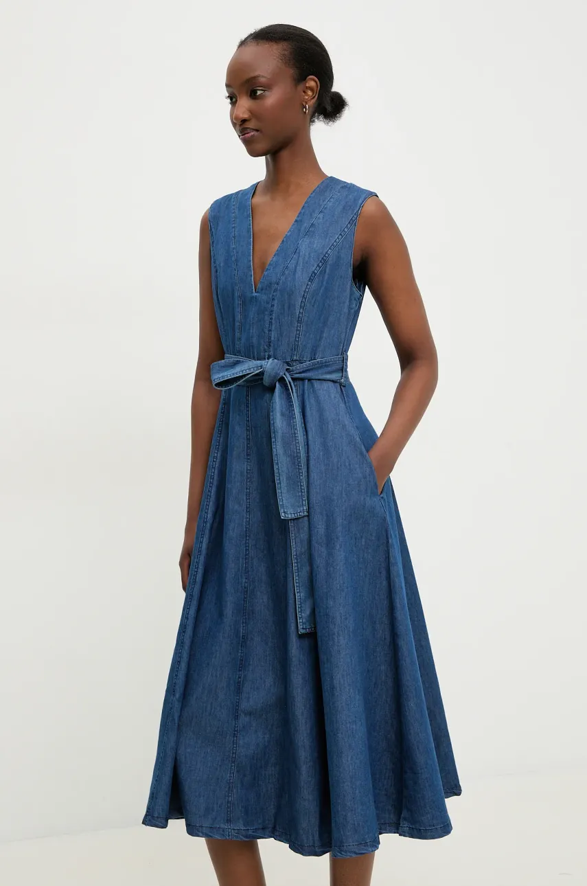 Answear Lab rochie din denim midi, evazată